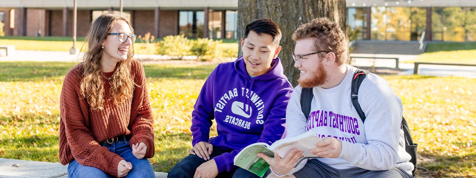 students study on campus